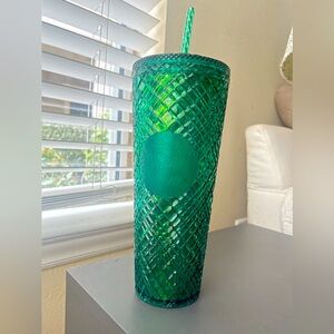 Emerald green Starbucks cup